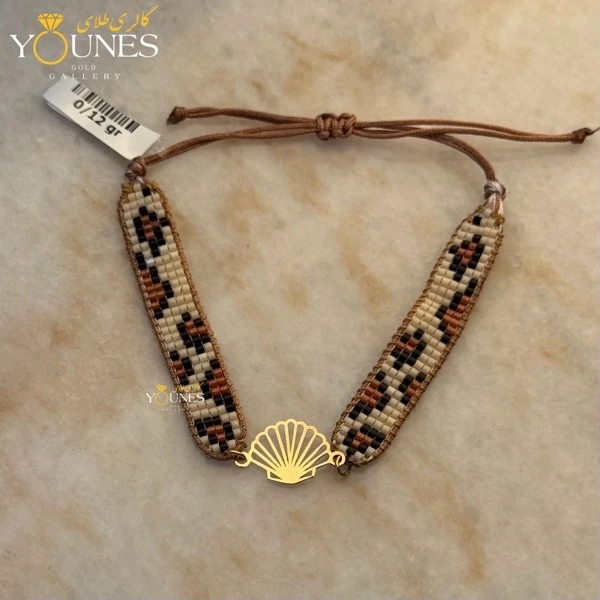 دستبند میوکی پلنگی صدف طلا